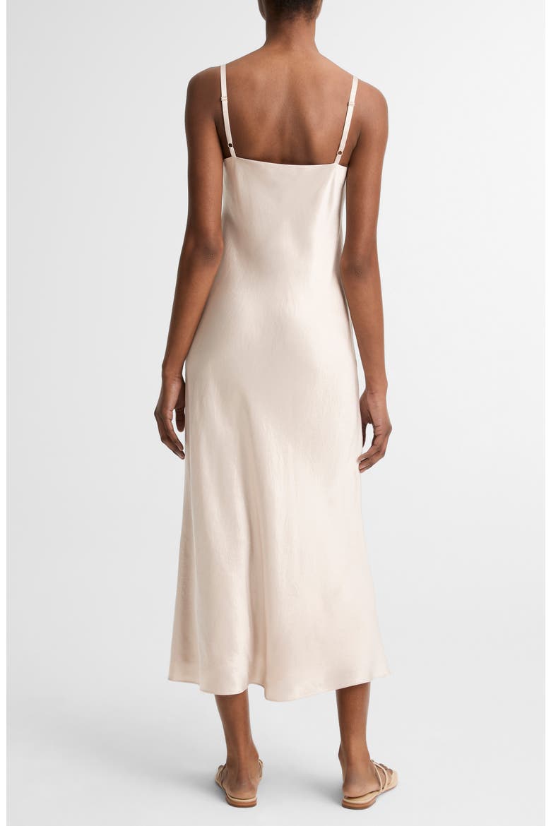 V-Neck Cotton & Modal Satin Slipdress, Alternate, color, CHAMPAGNE