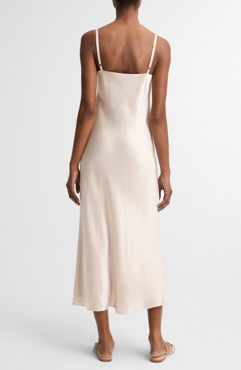 Vince V-Neck Cotton & Modal Satin Slipdress, Alternate, color, Champagne