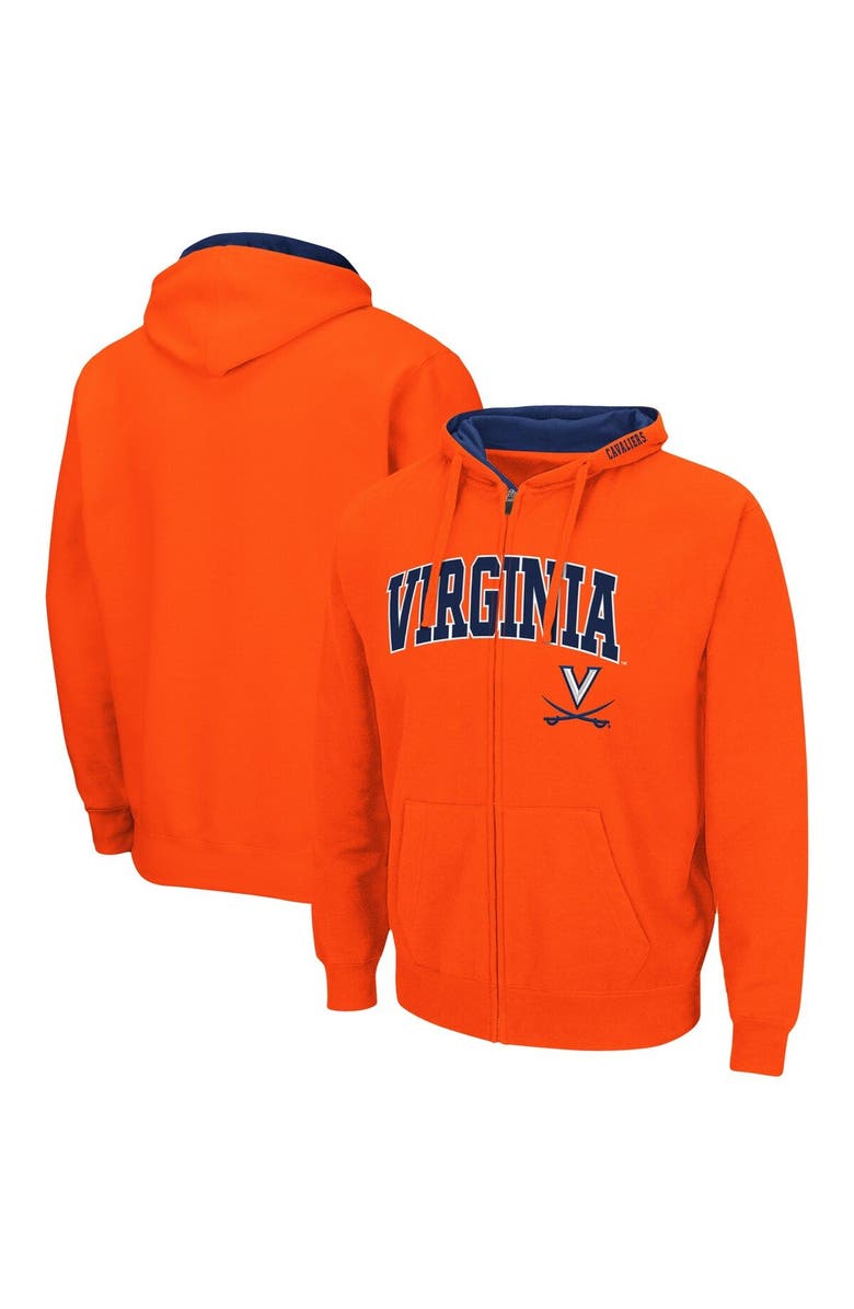 COLOSSEUM Men's Colosseum Orange Virginia Cavaliers Arch & Logo 3.0 Full-Zip Hoodie, Main, color, Orange