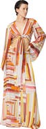 Missoni Long Covered Up Skirt In Printed Silk With Front Closure