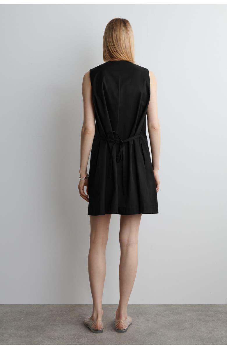 COS Buttoned Pima Cotton Mini Dress, Alternate, color, Black