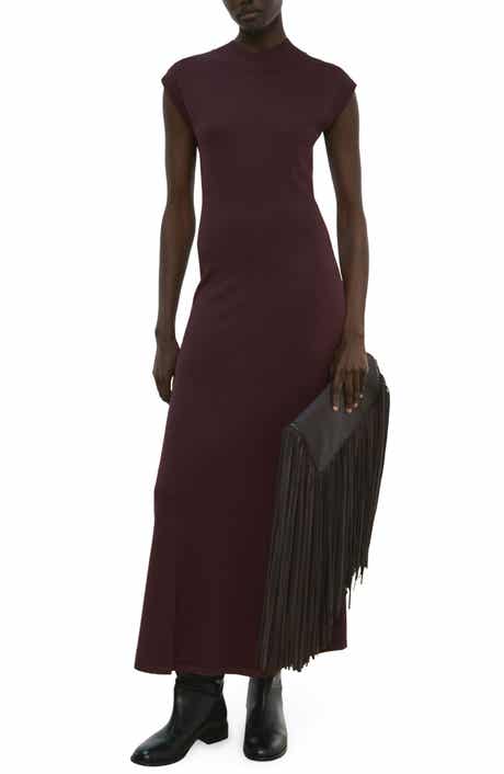Mock Neck Midi Sweater Dress