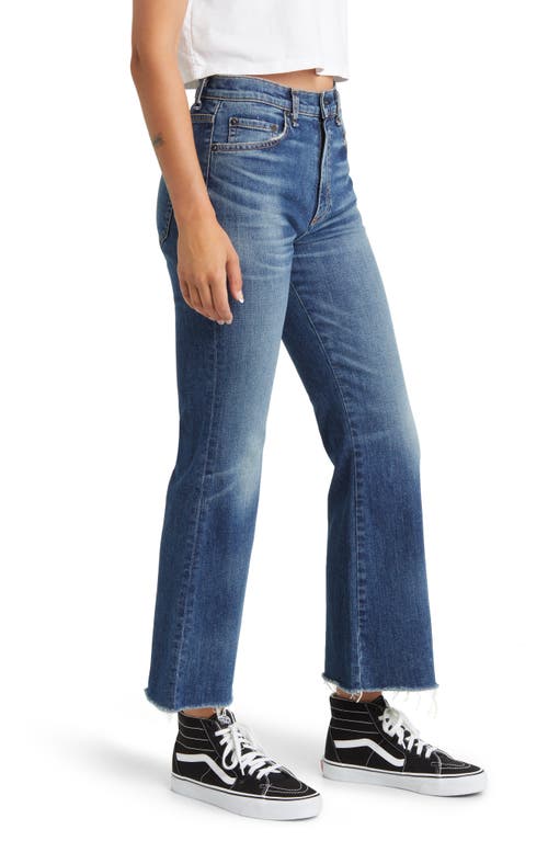 Askk Ny Geek Raw Hem Ankle Flare Jeans In Brown