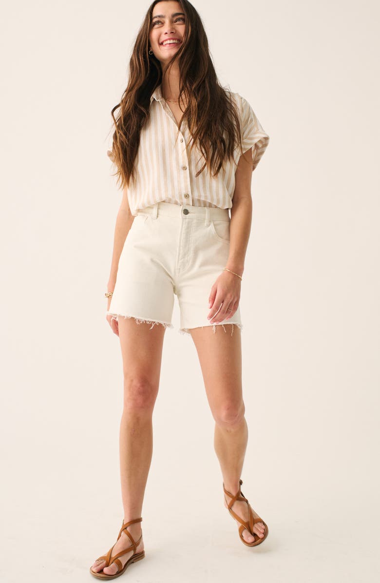 Faherty Raw Edge Sunwashed Stretch Denim Shorts, Alternate, color,