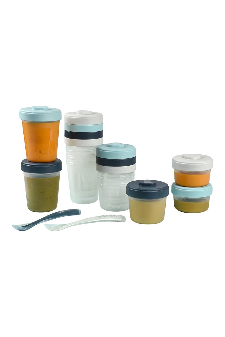 12-Piece Clip Portion Container & Spoon Set, Alternate, color, RAIN