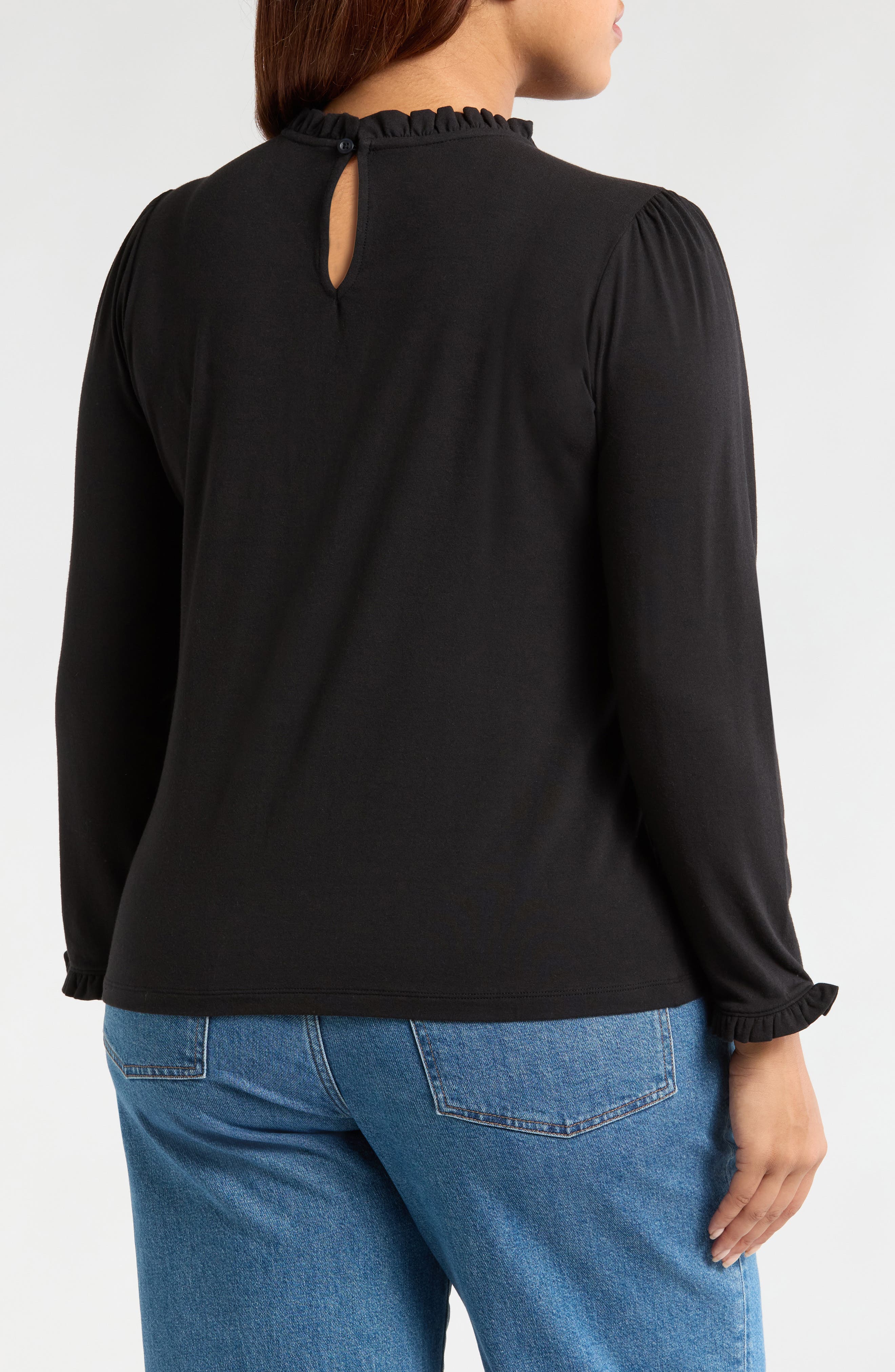 Ruffle Detail Knit Top - image 2