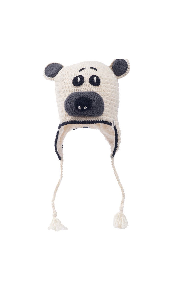 Nirvanna Designs Crochet Bear Hat, Main, color, White Combo