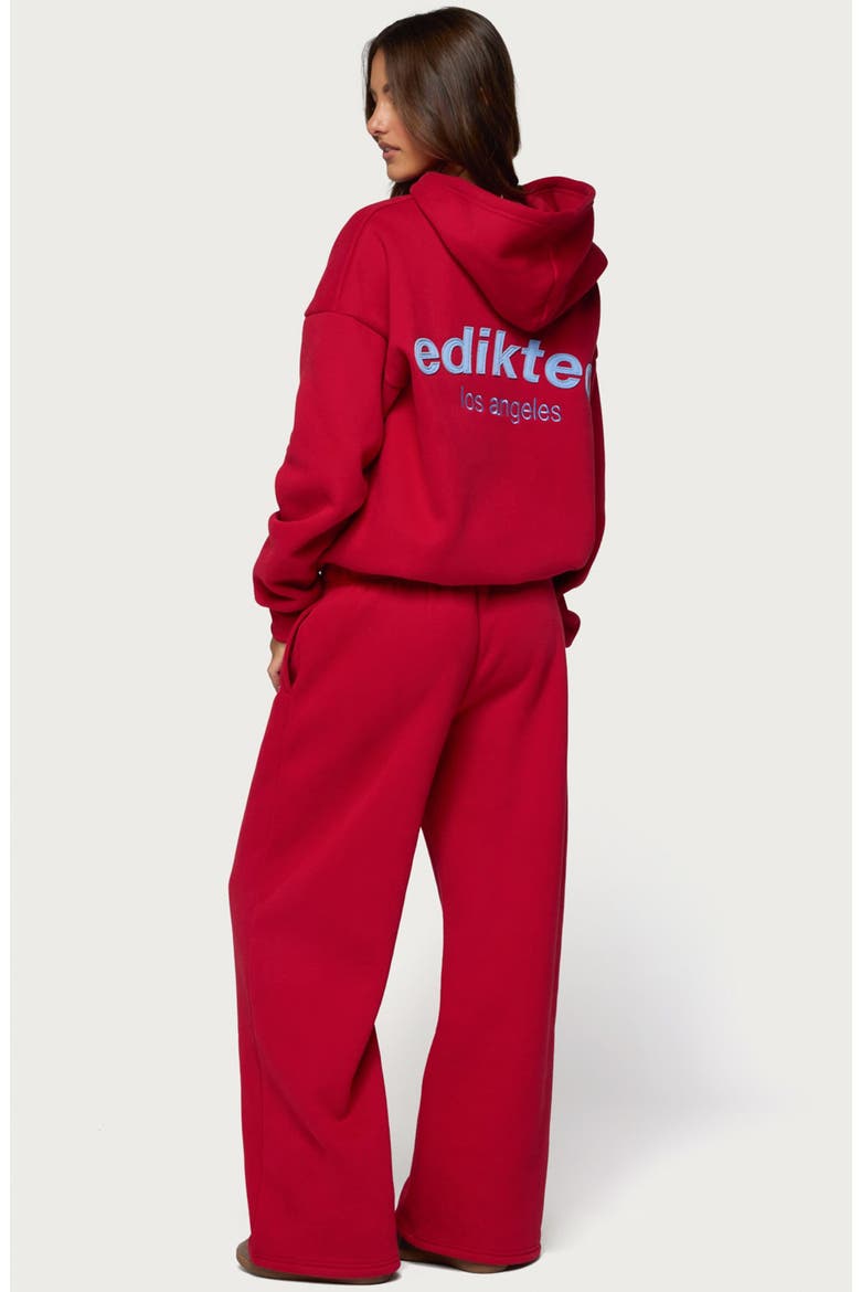 Los Angeles Logo Fleece Graphic Hoodie, Alternate, color, RED