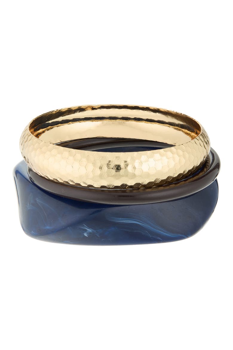Set of 3 Assorted Bangle Bracelets, Main, color, BLUE MULTI