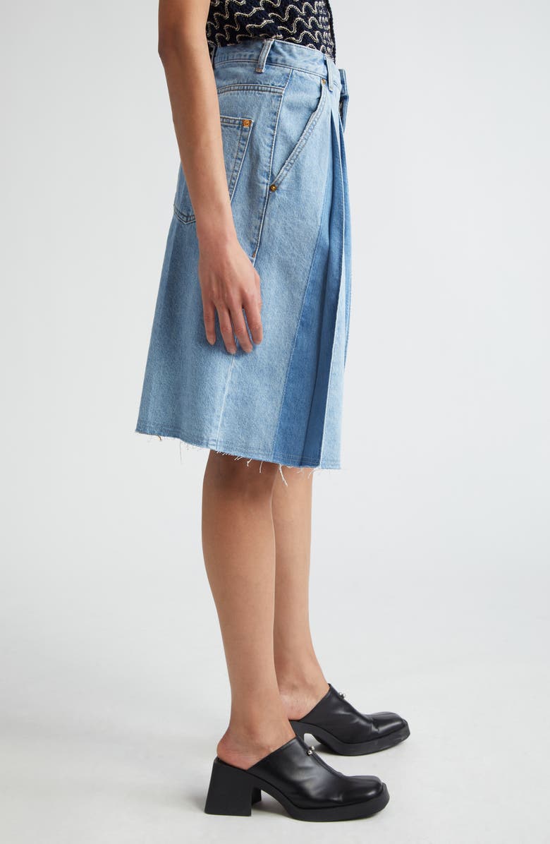 EENK Pleated Denim Bermuda Shorts, Alternate, color, 