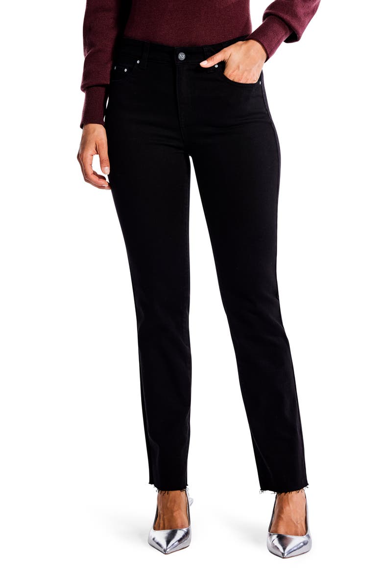 Ankle Straight Leg Jeans, Main, color, BLACK DENIM