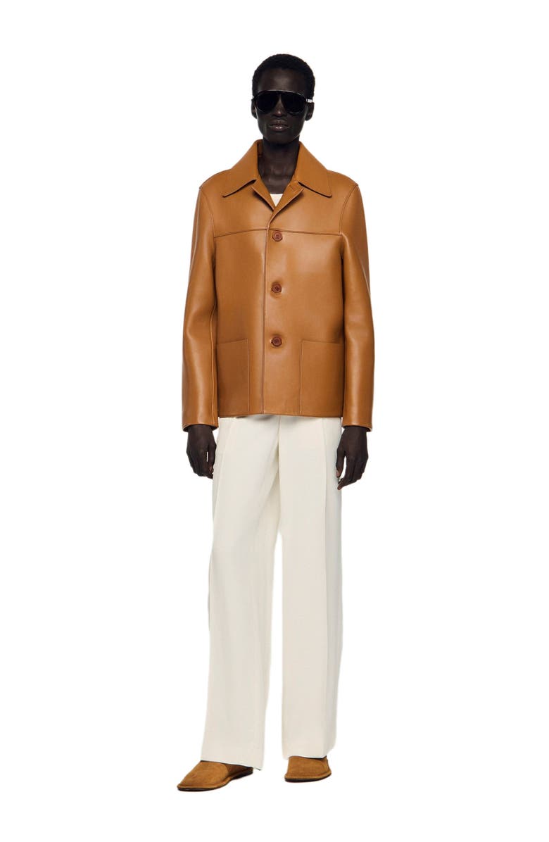 SANDRO Buttoned lambskin jacket, Alternate, color,