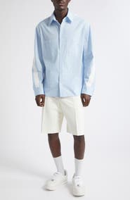 Givenchy Couture Seam Side Stripe Button-Up Shirt