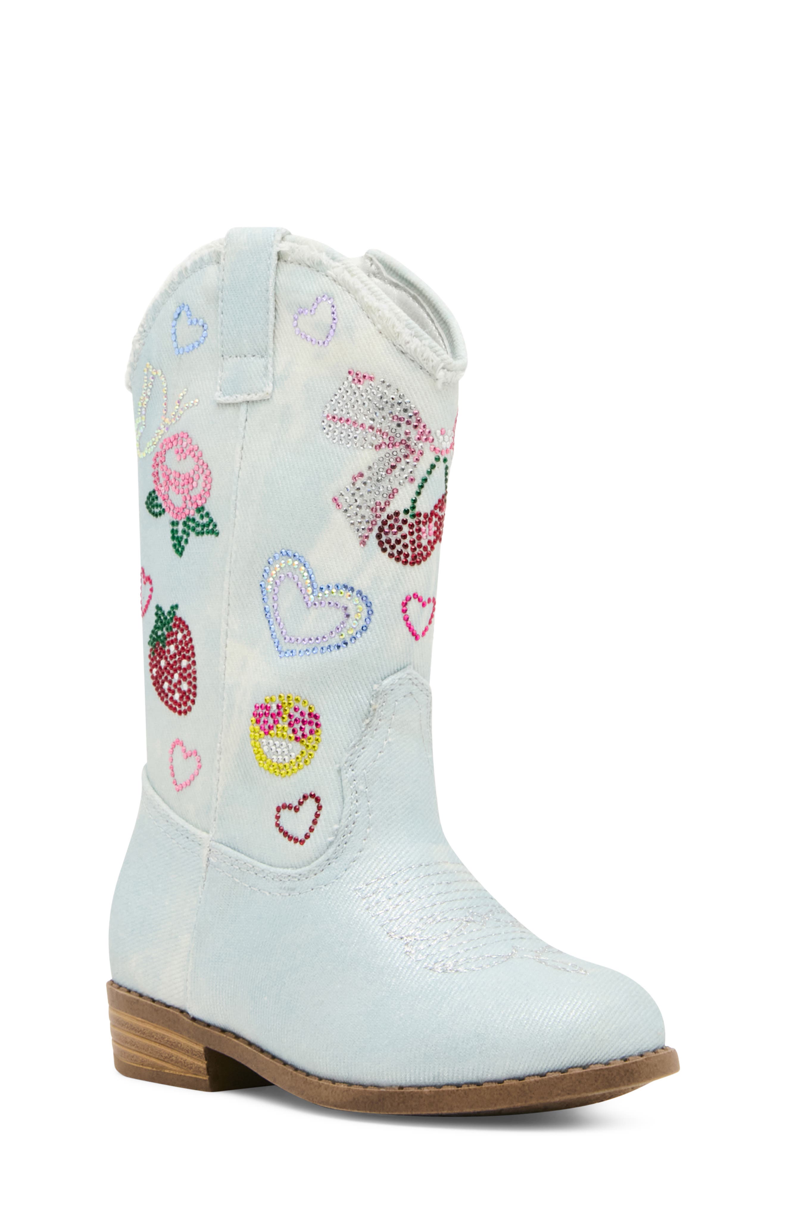 Kids' Tfern Western Boot, Main, color, LIGHT DENIM