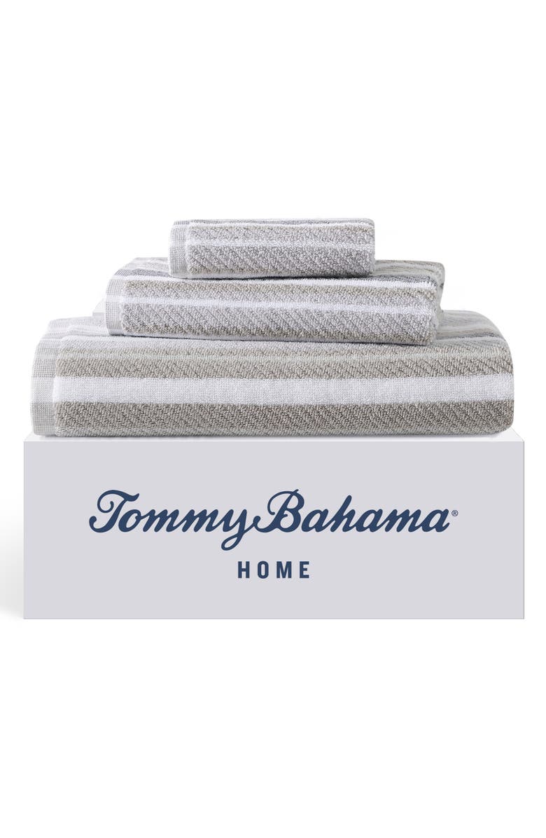Tommy Bahama Ocean Bay Stripe 3-Piece Towel Set, Alternate, color, Grey