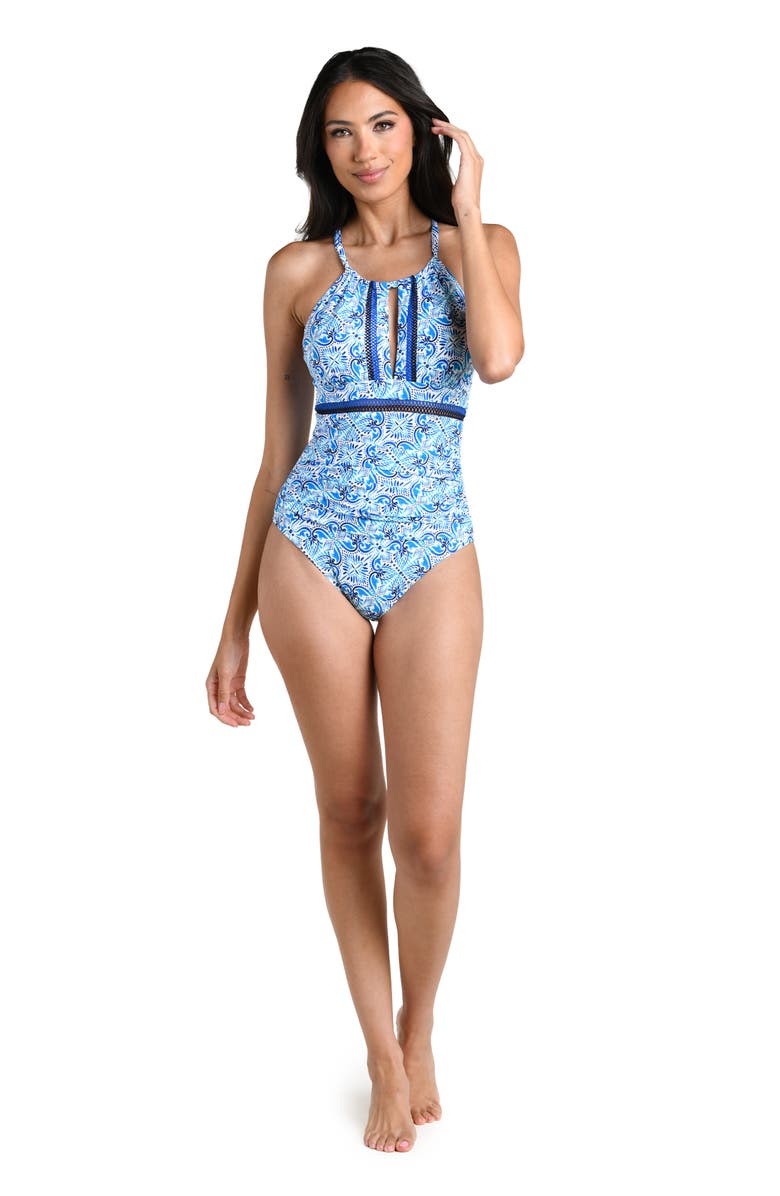 La Blanca Costa Azul One-Piece Swimsuti, Alternate, color, Blue