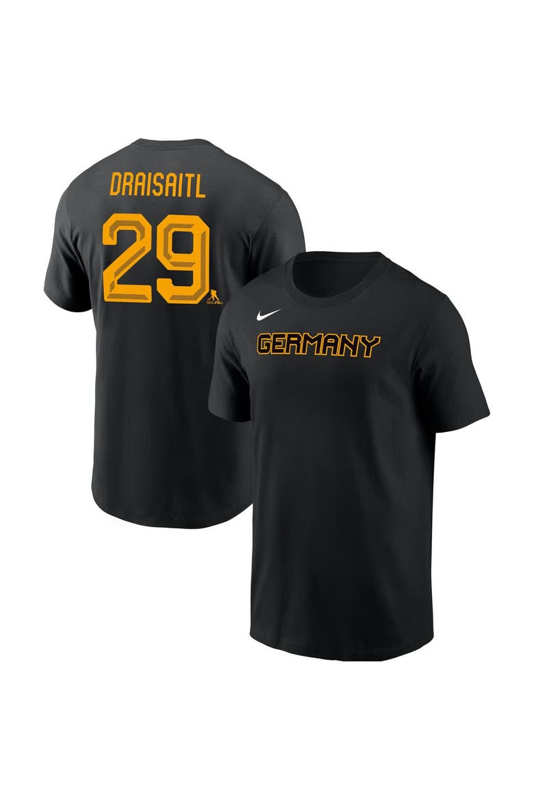 Men's Nike Leon Draisaitl Black Germany Hockey 2026 Name & Number T-Shirt, Main, color, Black