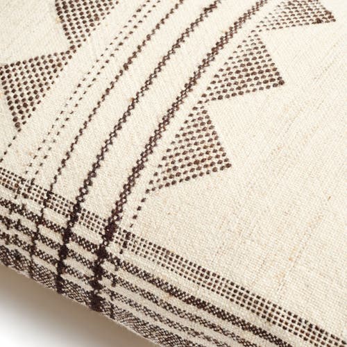 Studio Variously Kora White And Black Handloom Large Lumbar Pillow In White