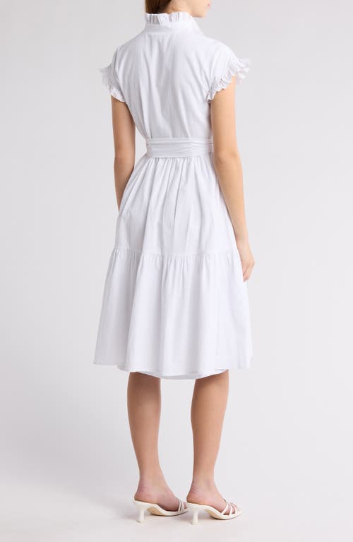 Area Stars Chloe Ruffle Shirtdress In White
