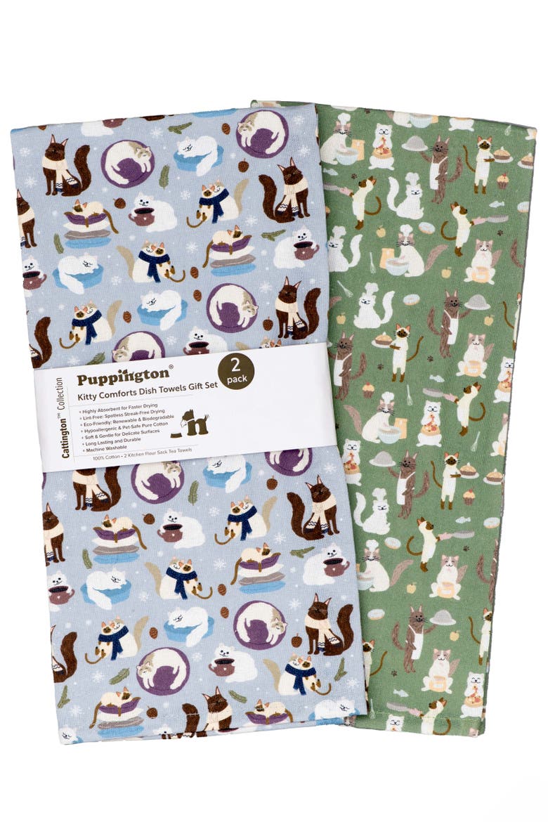 Cat Kitchen Towels, Main, color, Kitty Comforts Cozy Cooks