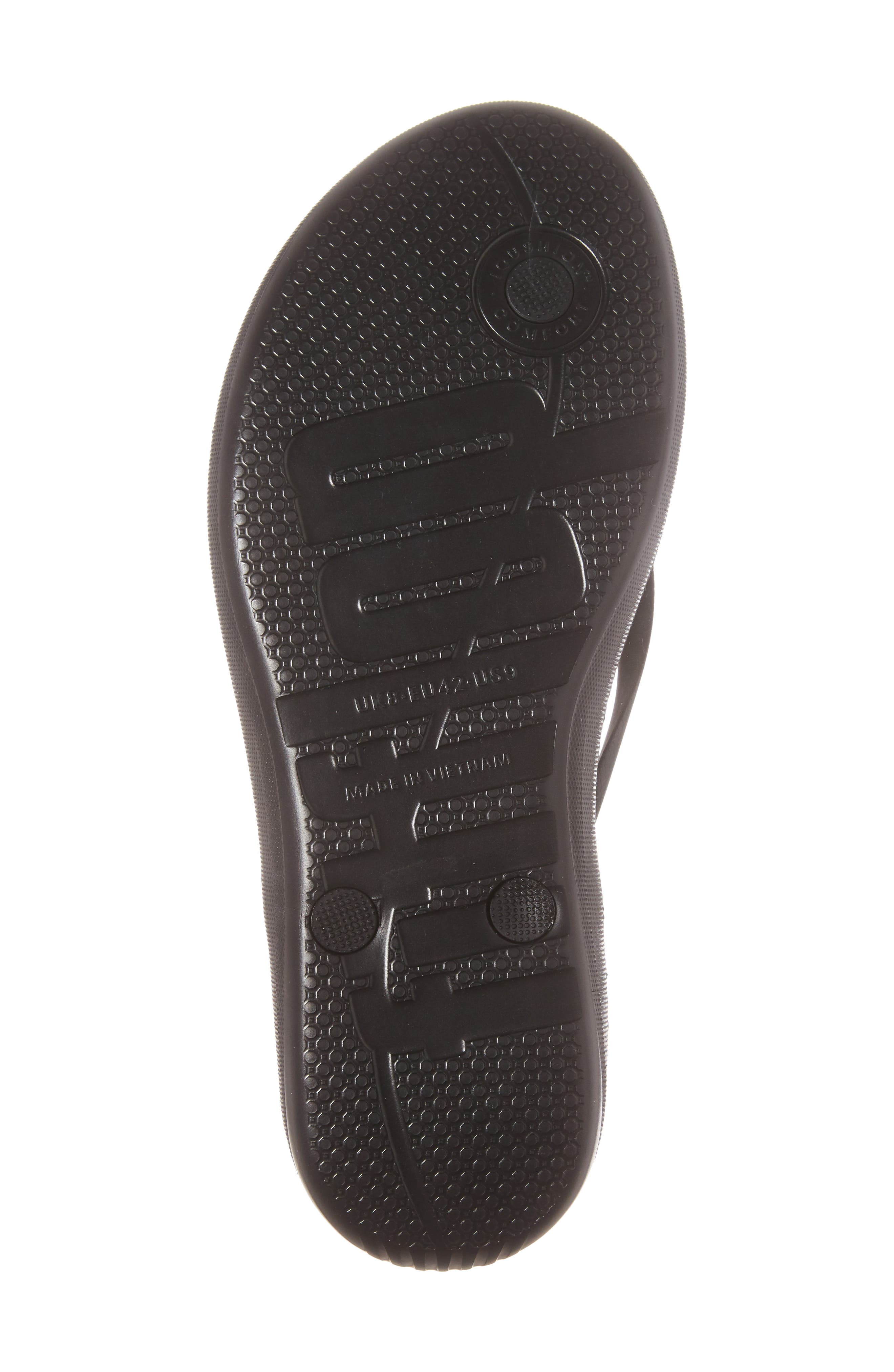 Iqushion ergonomic flip-flops, Alternate, color, BLACK RUBBER