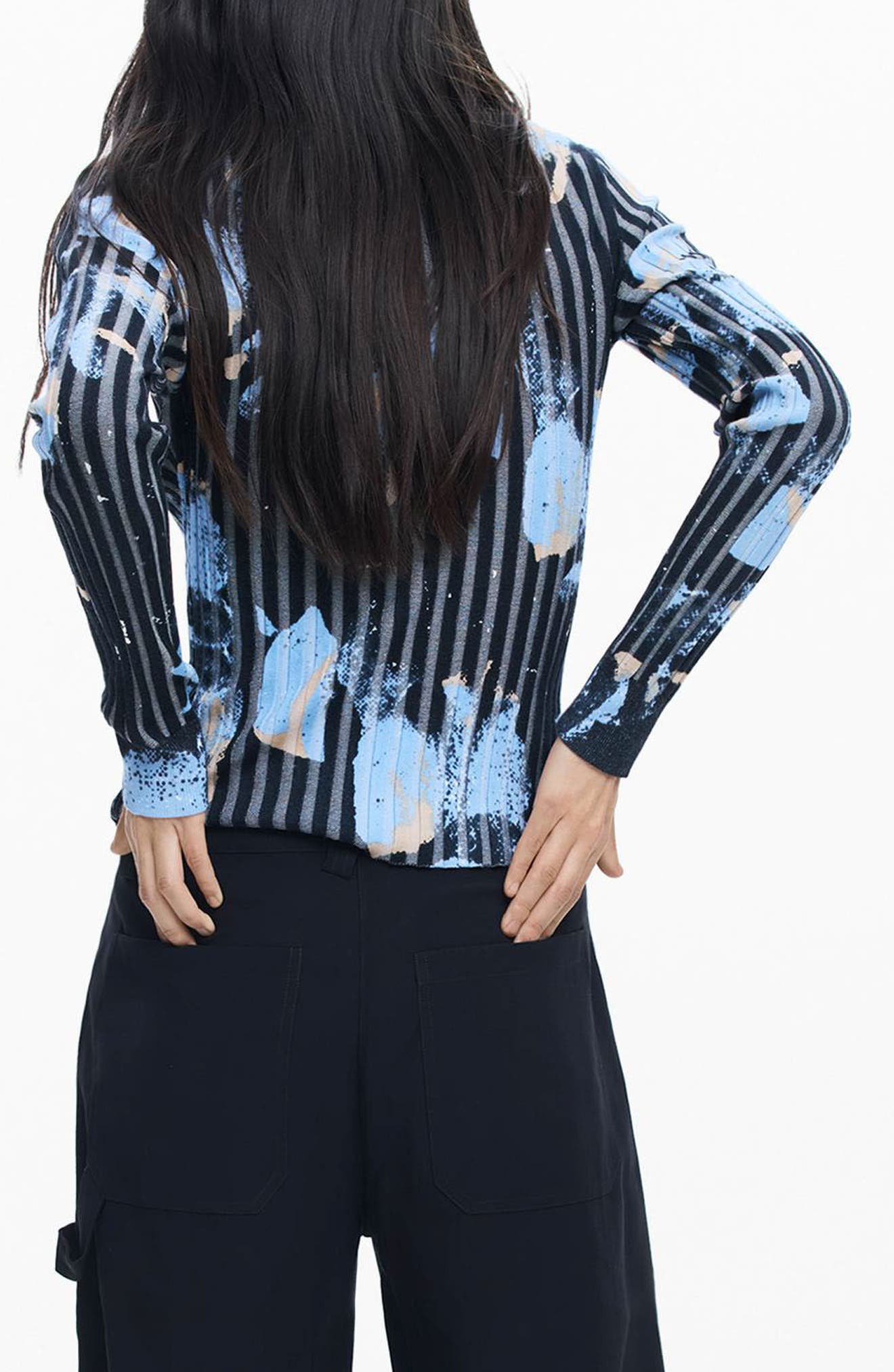 Abstract Print Rib Top - image 2