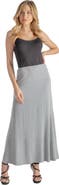 24seven Comfort Apparel Petite Elastic Waist Maxi Skirt
