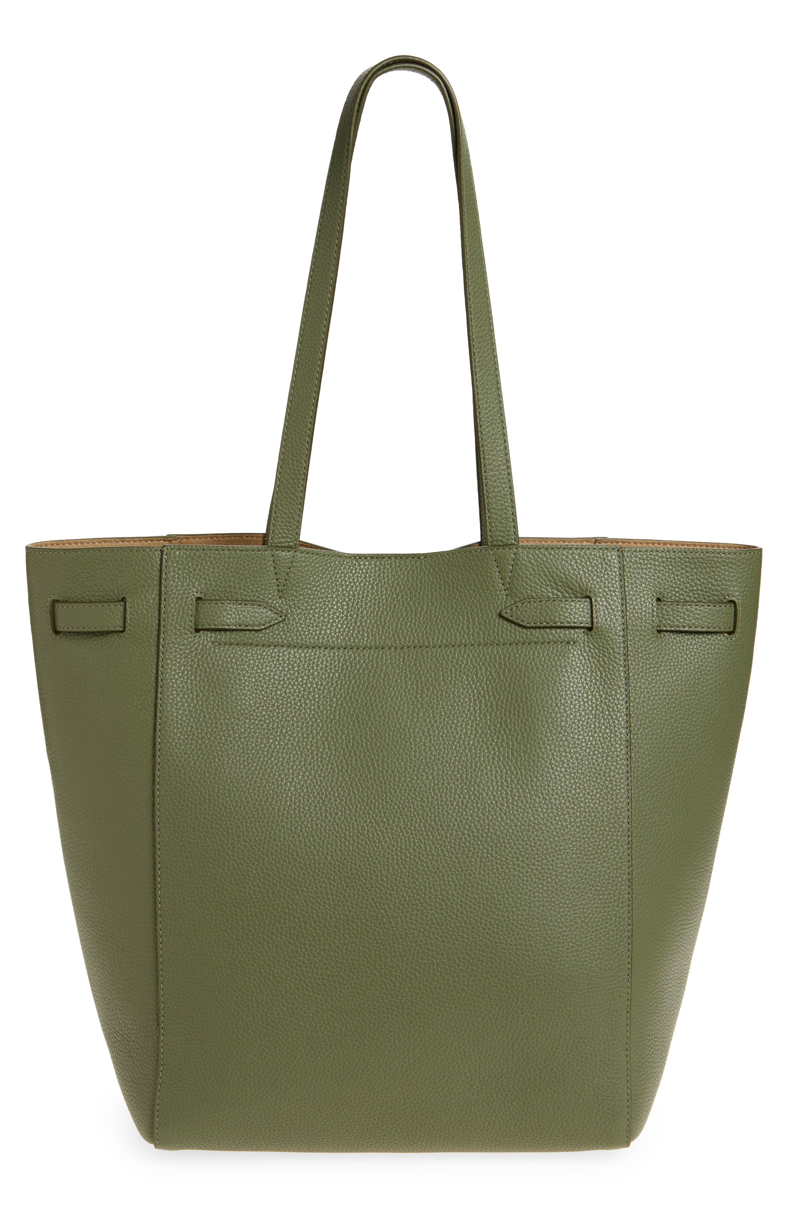 Veronica Beard Dash Leather Tote, Alternate, color, Stone Army