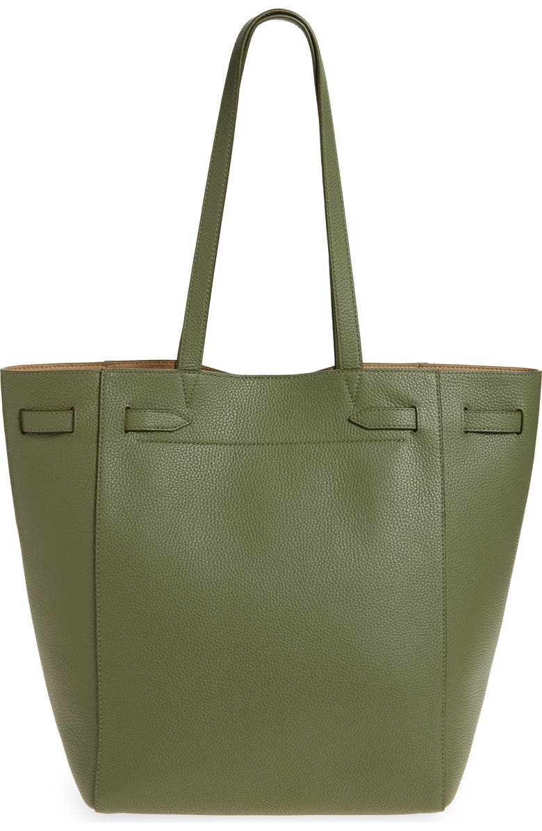 Veronica Beard Dash Leather Tote, Alternate, color, Stone Army