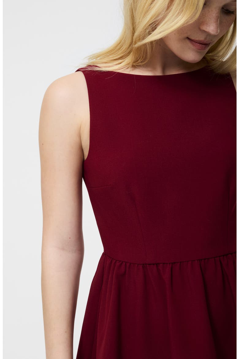 Azra Sleeveless Twill Minidress, Alternate, color, CABERNET