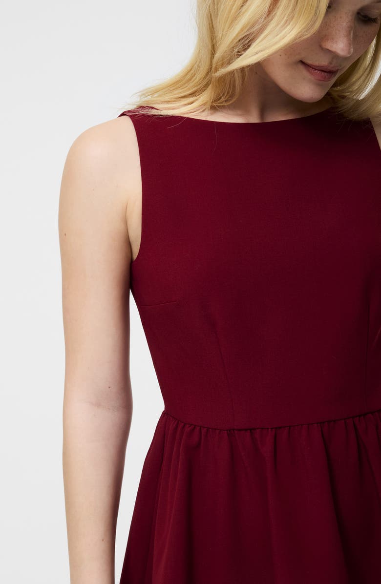 French Connection Azra Sleeveless Twill Minidress, Alternate, color, Cabernet