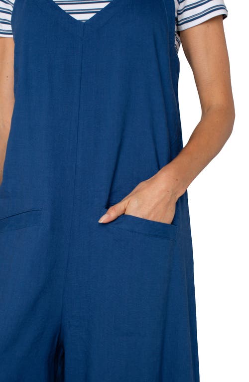 Shop Liverpool Los Angeles Crop Wide Leg Jumpsuit In Goddess Blue