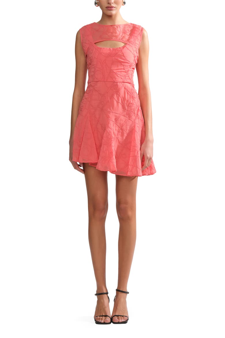 Quartz asymmetrical mini dress, Main, color, Aurelia