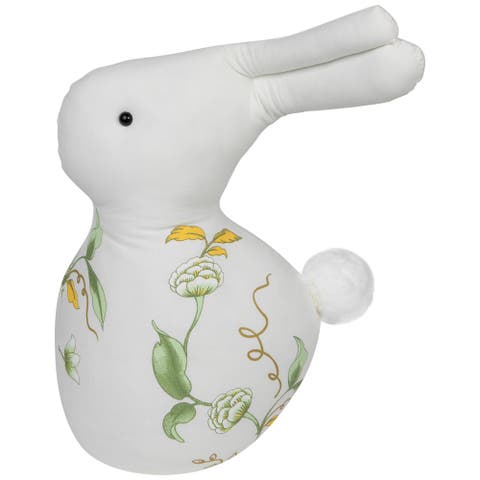 Plush Soft Floral Easter Rabbit Spring Decoration - 14"