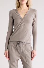 James Perse Long Sleeve Slub Jersey Henley