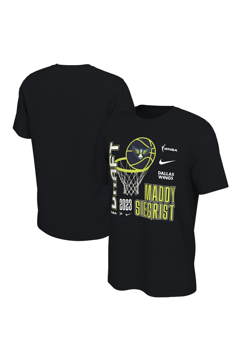 Unisex Nike Maddy Siegrist Black Dallas Wings 2023 WNBA Draft Name & Number T-Shirt, Alternate, color, Black