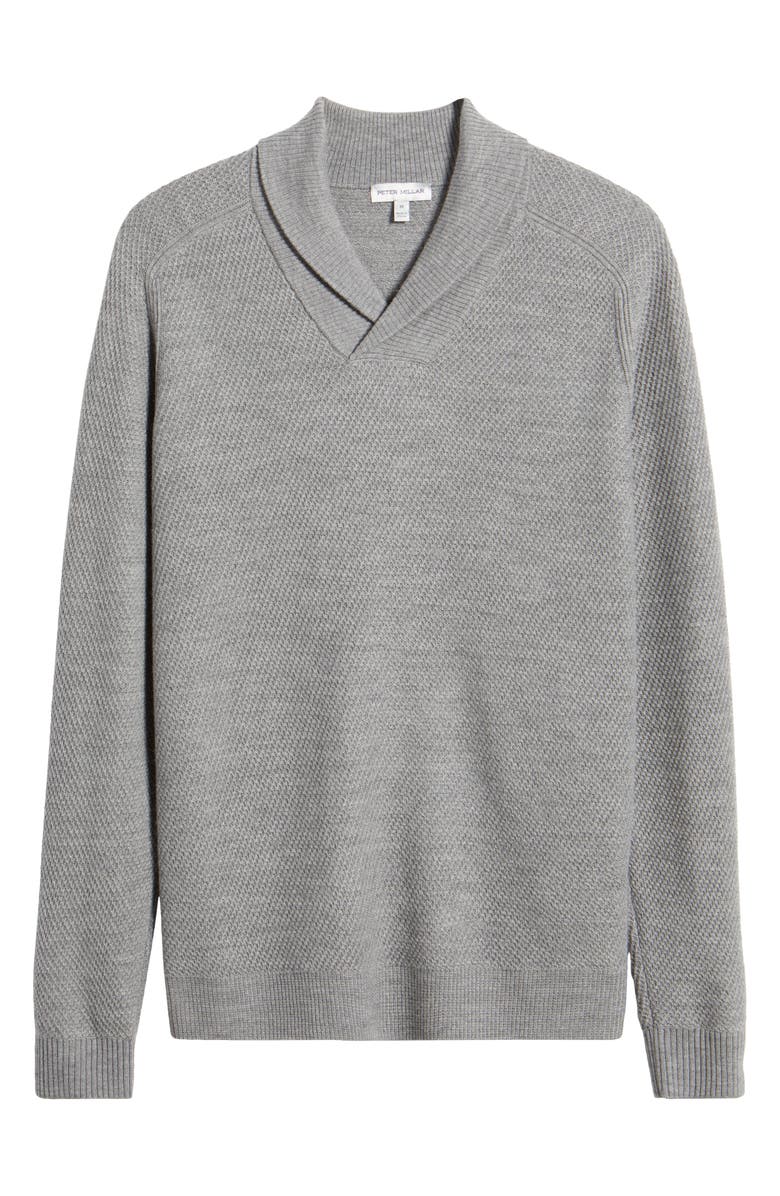 Peter Millar Dempsey Textured Wool Shawl Collar Sweater, Alternate, color, 