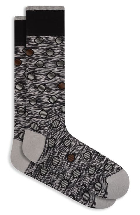 Space Dye Dot Cotton Blend Dress Socks