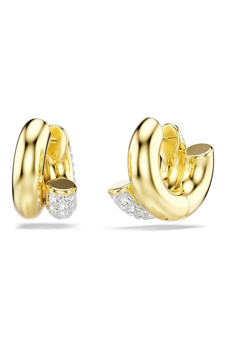 Dextera Front/Back Hoop Earrings, Alternate, color, WHITE/ GOLD
