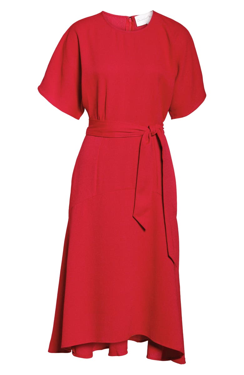 Charles Henry Dolman Sleeve Crepe Midi Dress, Alternate, color, 