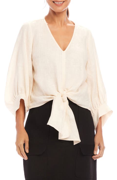 Tie Front Linen Top