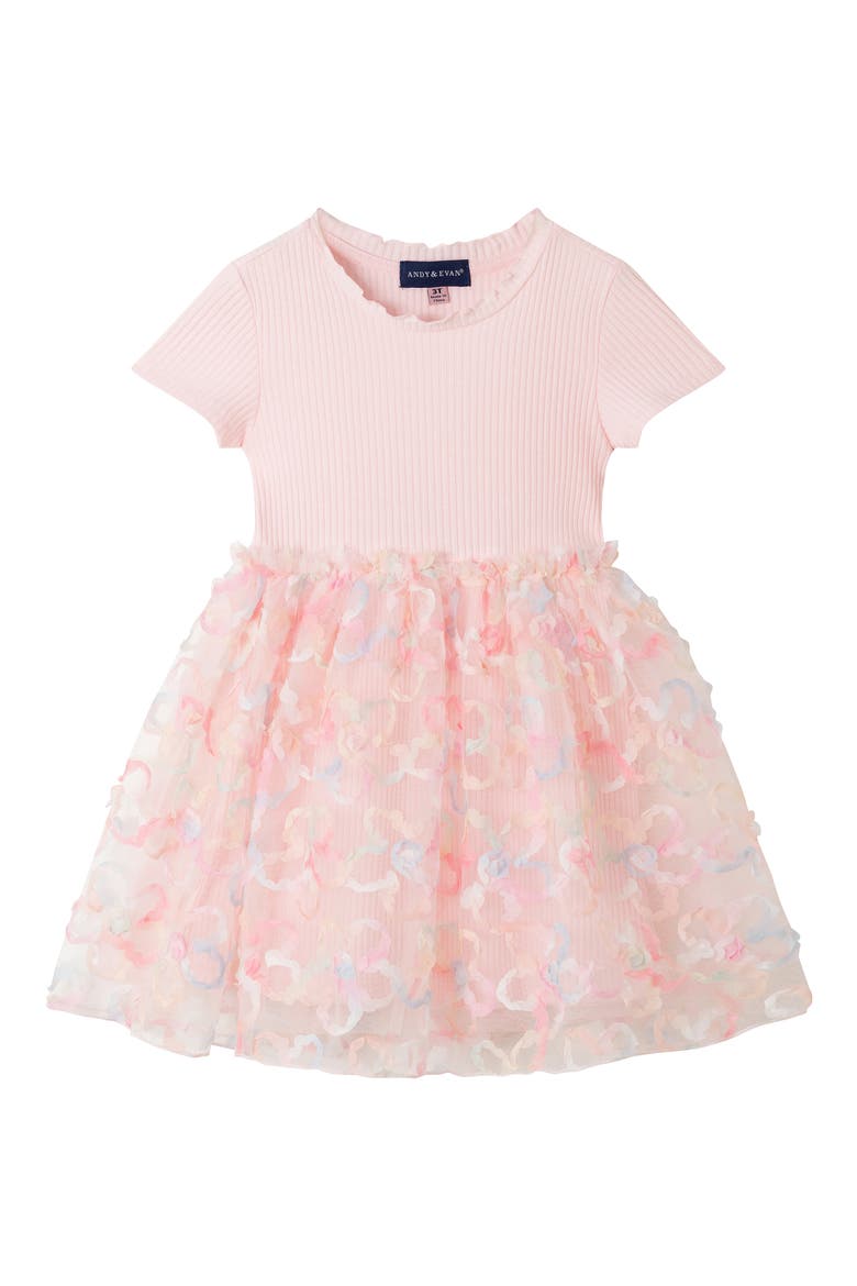 Kids' Floral Tulle Dress, Main, color, LIGHT PINK