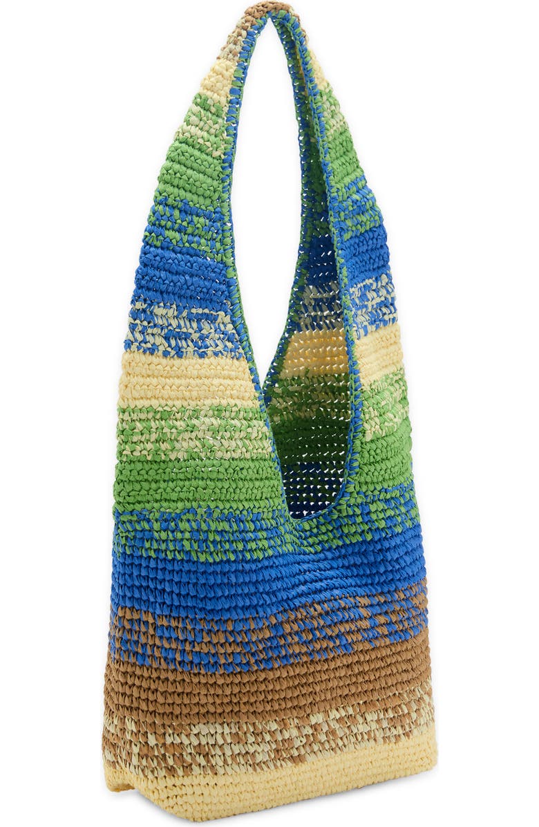 MANGO Gradient Stripe Raffia Shopper, Alternate, color,