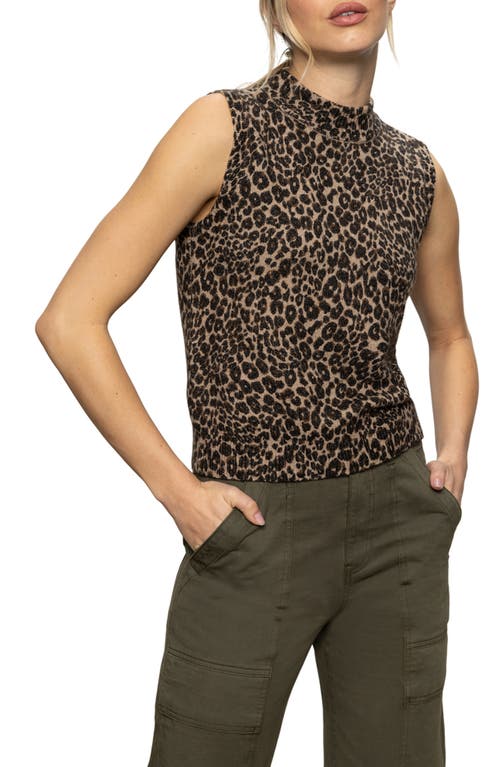 Sanctuary Fuzzy Leopard Print Sleeveless Sweater In Brown