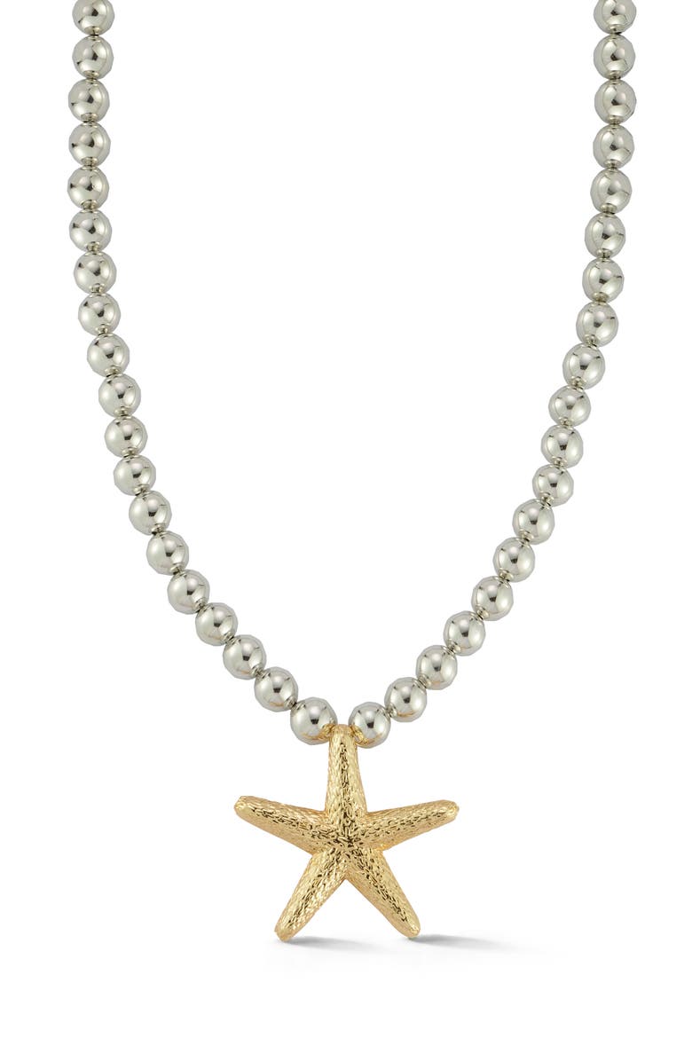 Starfish Pendant Necklace, Main, color, MULTI/TWO TONE