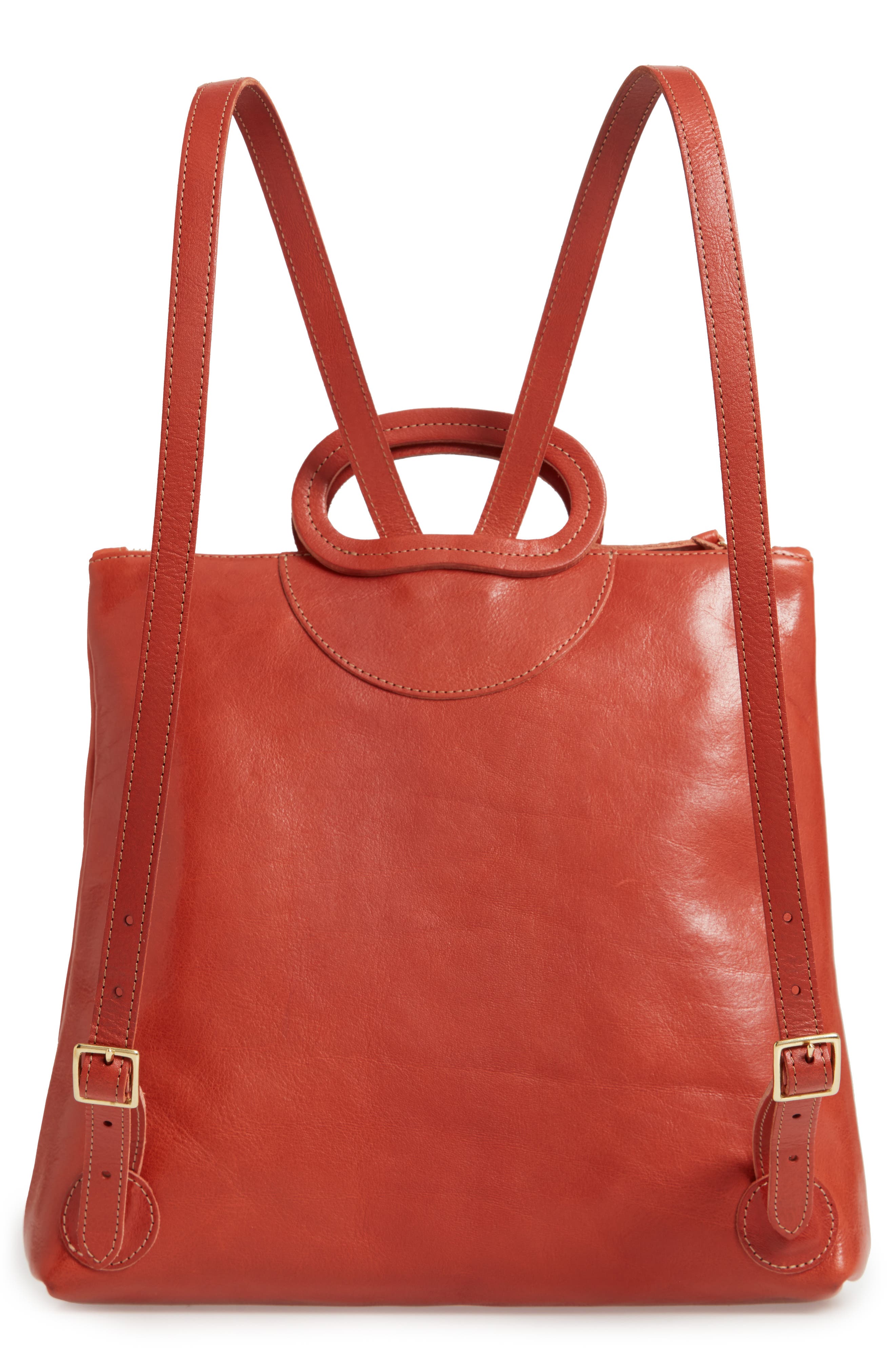 Clare V. Marcelle Leather Backpack, Alternate, color, 