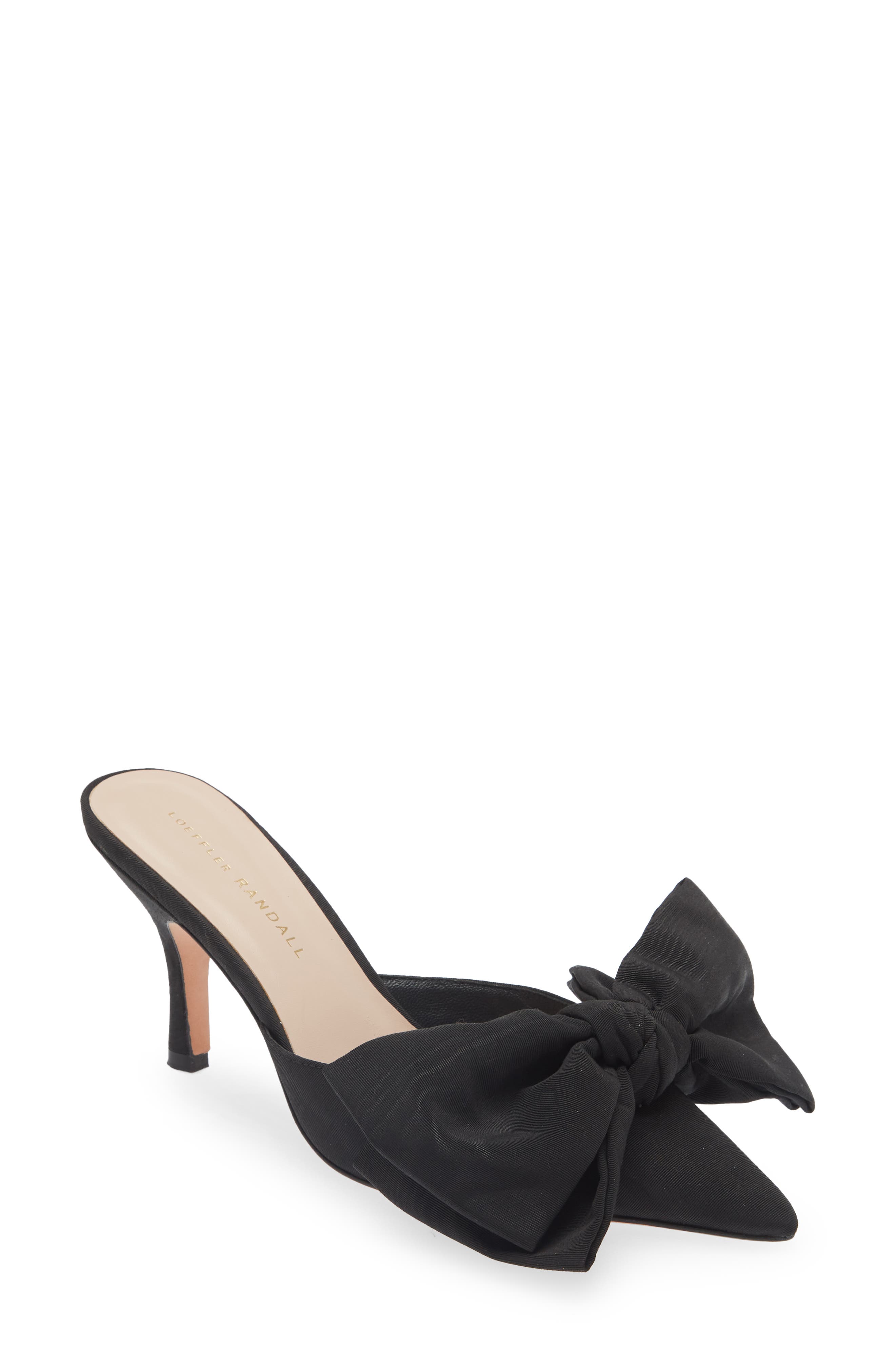 Loeffler Randall Margot Knotted Bow Pointed Toe Mule, Main, color, Black