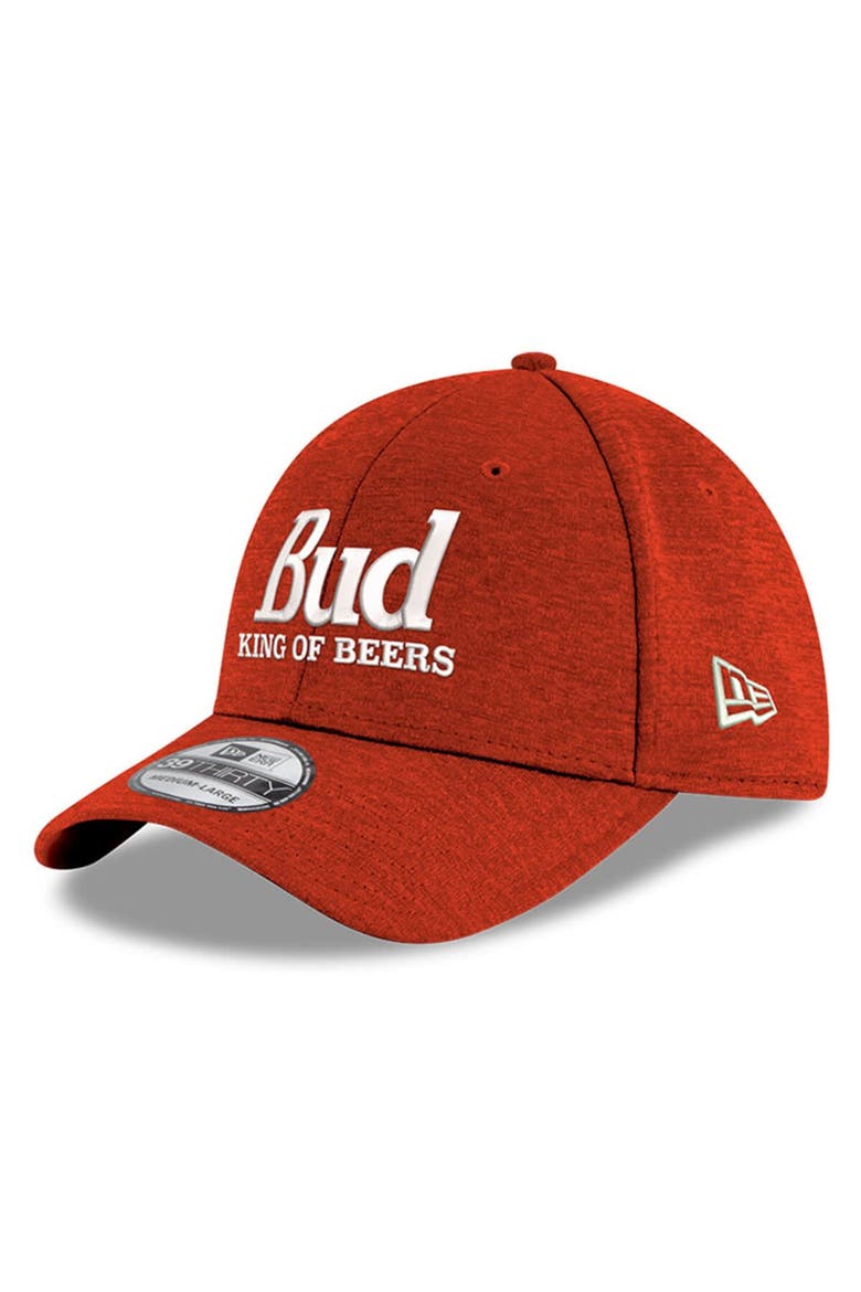 Men's New Era Scarlet Ken Schrader Bud King of Beers 39THIRTY Flex Hat, Alternate, color, Scarlet