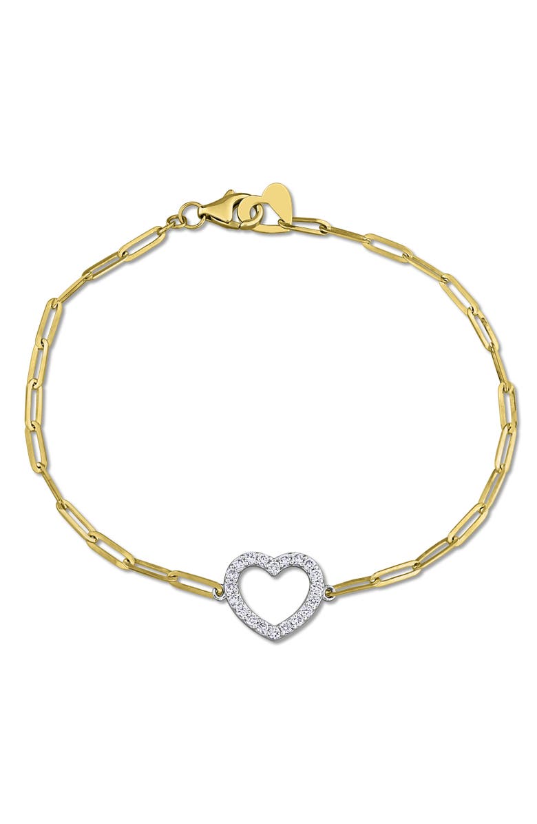 Julianna B. Diamond Heart Bracelet 14k Two-Tone, Main, color, 14K Gold