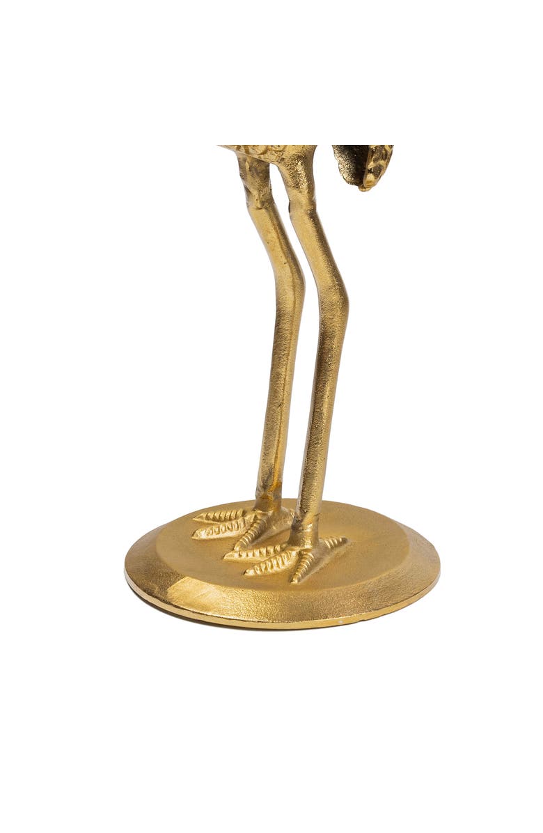 JONATHAN Y Blanche 25" Classic Mid-Century Glass Top Flamingo End Table, Alternate, color, Gold/Black